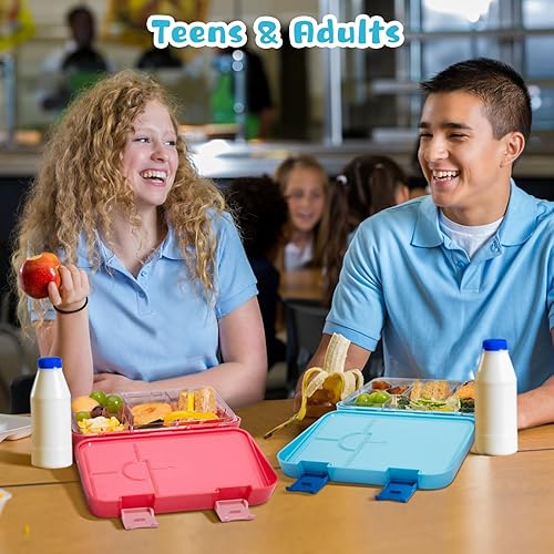 Miniatura 5 de JOYHILL Lonchera para niños, lonchera Bento a prueba de fugas con 4-6 compartimentos, contenedores de almuerzo sin BPA Bento Box para adultos y