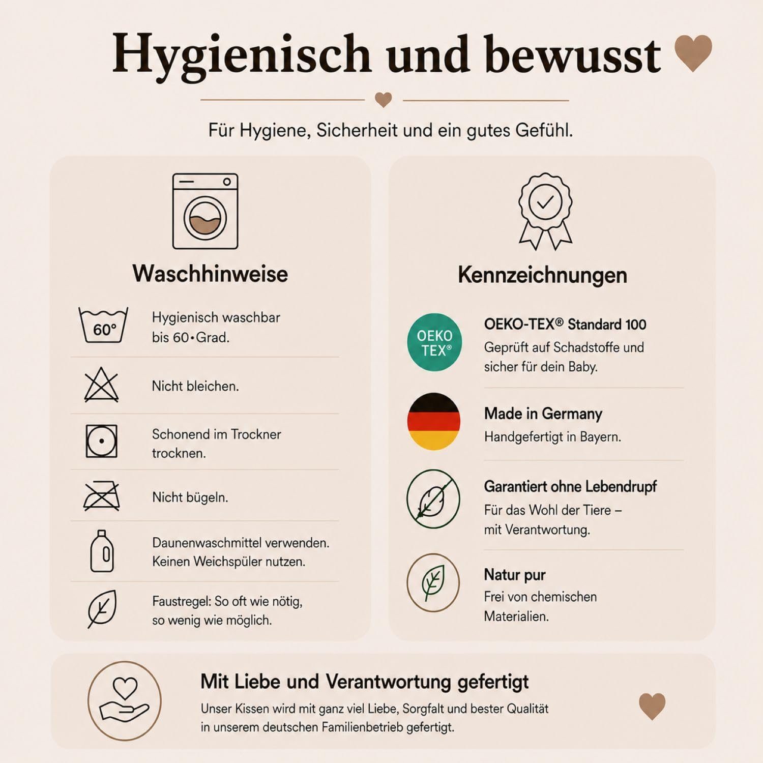 Betten Hofmann Franken Baby Ganzjahres Daunendecke 80x80 cm Steppbett 100% Daunen, leicht und flauschig, atmungsaktiv, waschbar, Naturprodukt