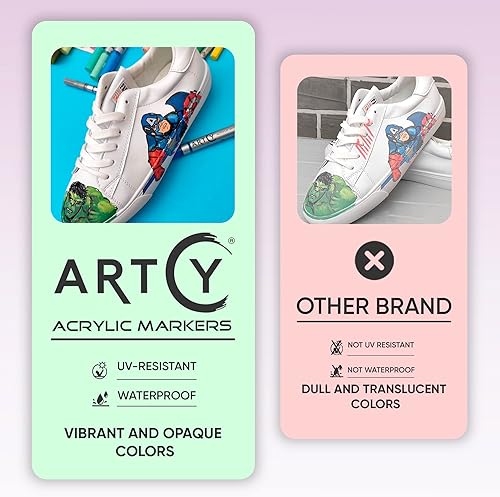 Miniatura 3 de Juego de pintura de acuarela, juego de 24 bolígrafos de pintura de acuarela vibrantes, 6 marcadores acrílicos blancos de punta extrafina y 12