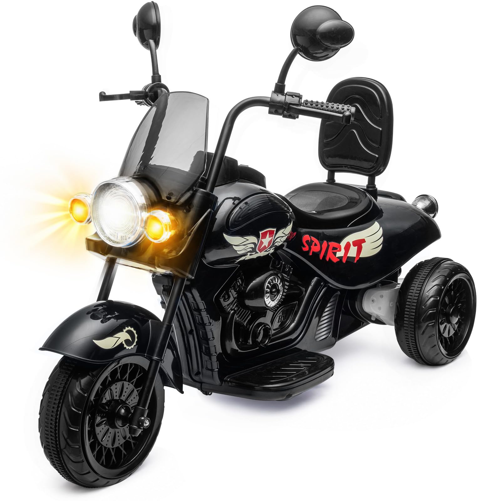 12V Moto Elettrica Per Bambini 3-6 Anni Con 3 Ruote e Luci 110x56x78 cm