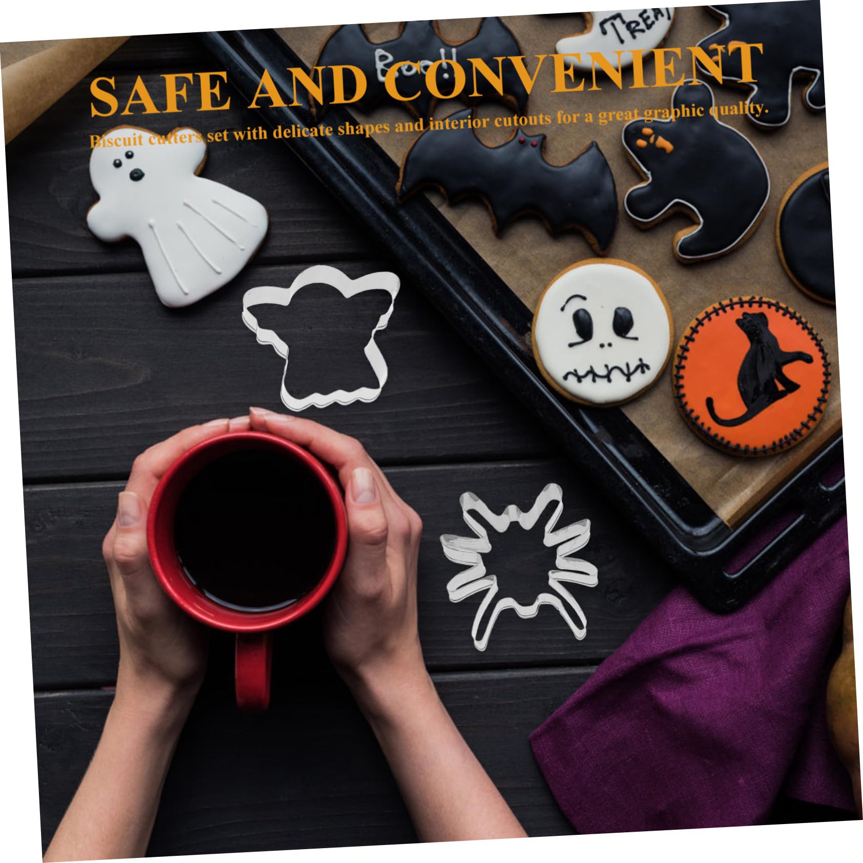 Ciieeo 3 Ensembles Moule De Cuisson Décoration Biscuit D'halloween Automne Emporte-pièce À La Citrouille Adorables Emporte-pièces Cookie Acier Inoxydable 430 Silver 12 Pièces * 3