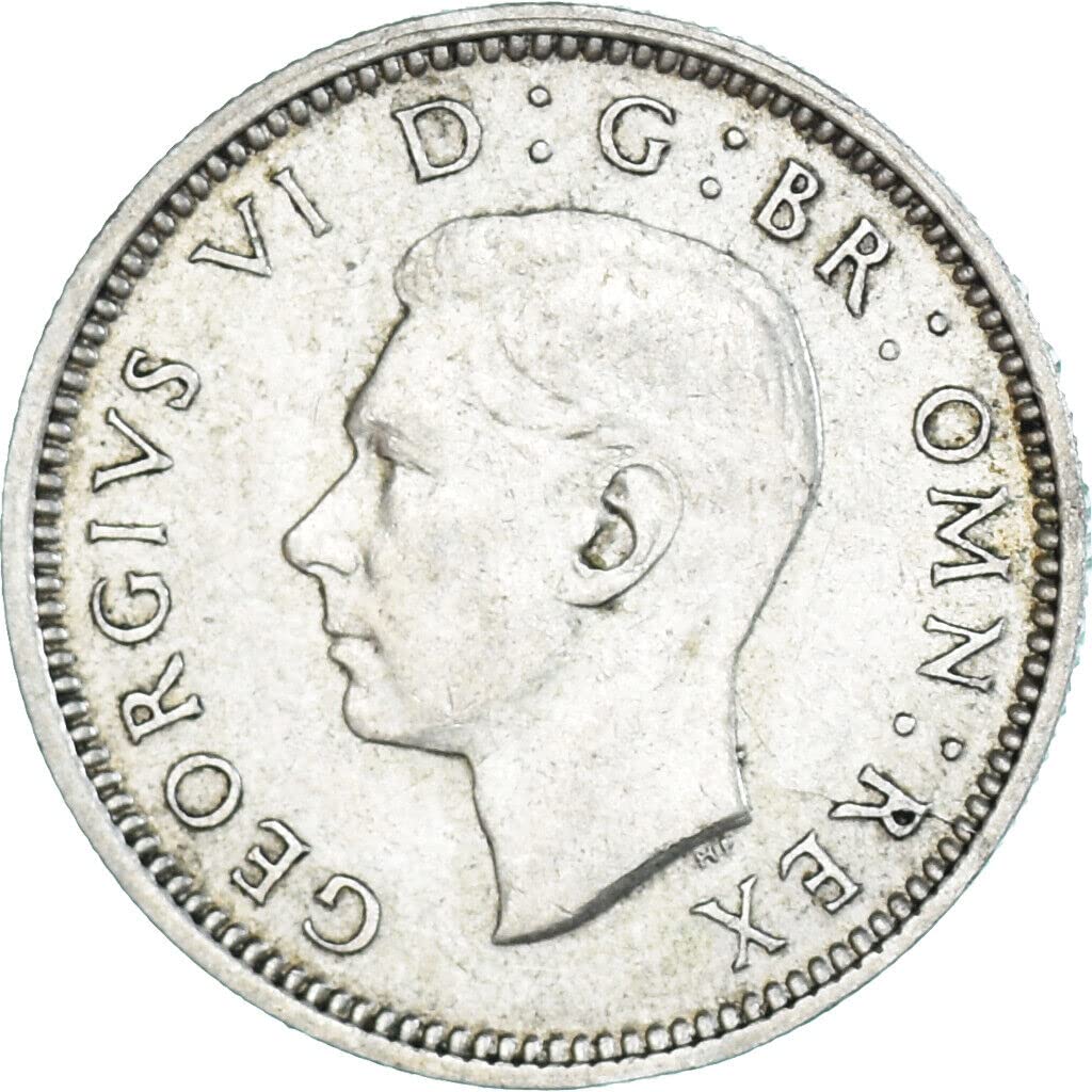 1937-1947 British Sixpence Silver Coin Issued Under King George VI