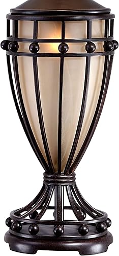 Miniatura 5 de Franklin Iron Works Cardiff - Lámpara de mesa rústica de granja con regulador de intensidad de mesa, luz nocturna de 33 pulgadas de alto, hierro