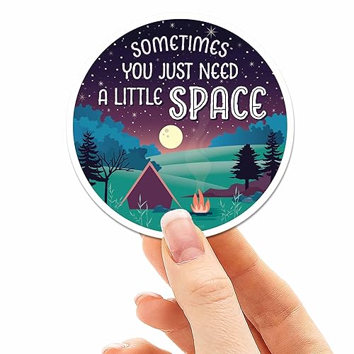 Need a Little Space Beach Camping Bumper Sticker - Cool Nature Quote Tumbler Sticker - California Night Sky Decal for Hydroflask (Prairie)