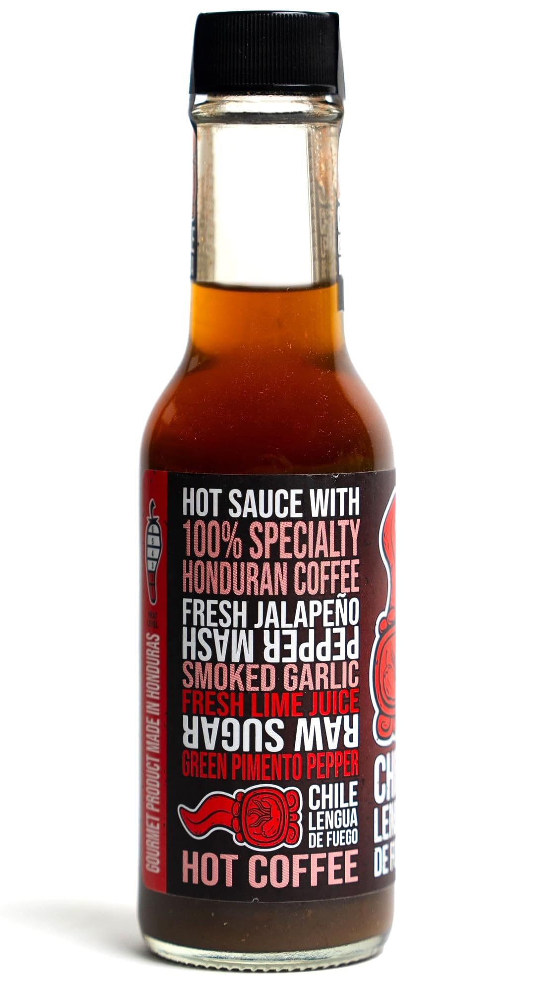Chile Lengua de Fuego Hot Coffee Hot Sauce – 1 Bottle – Brewed Coffee, Jalapeño, Smoked Garlic & Lime – Bold, Savory Heat – Artisan Honduran Sauce – Small Batch, All-Natural