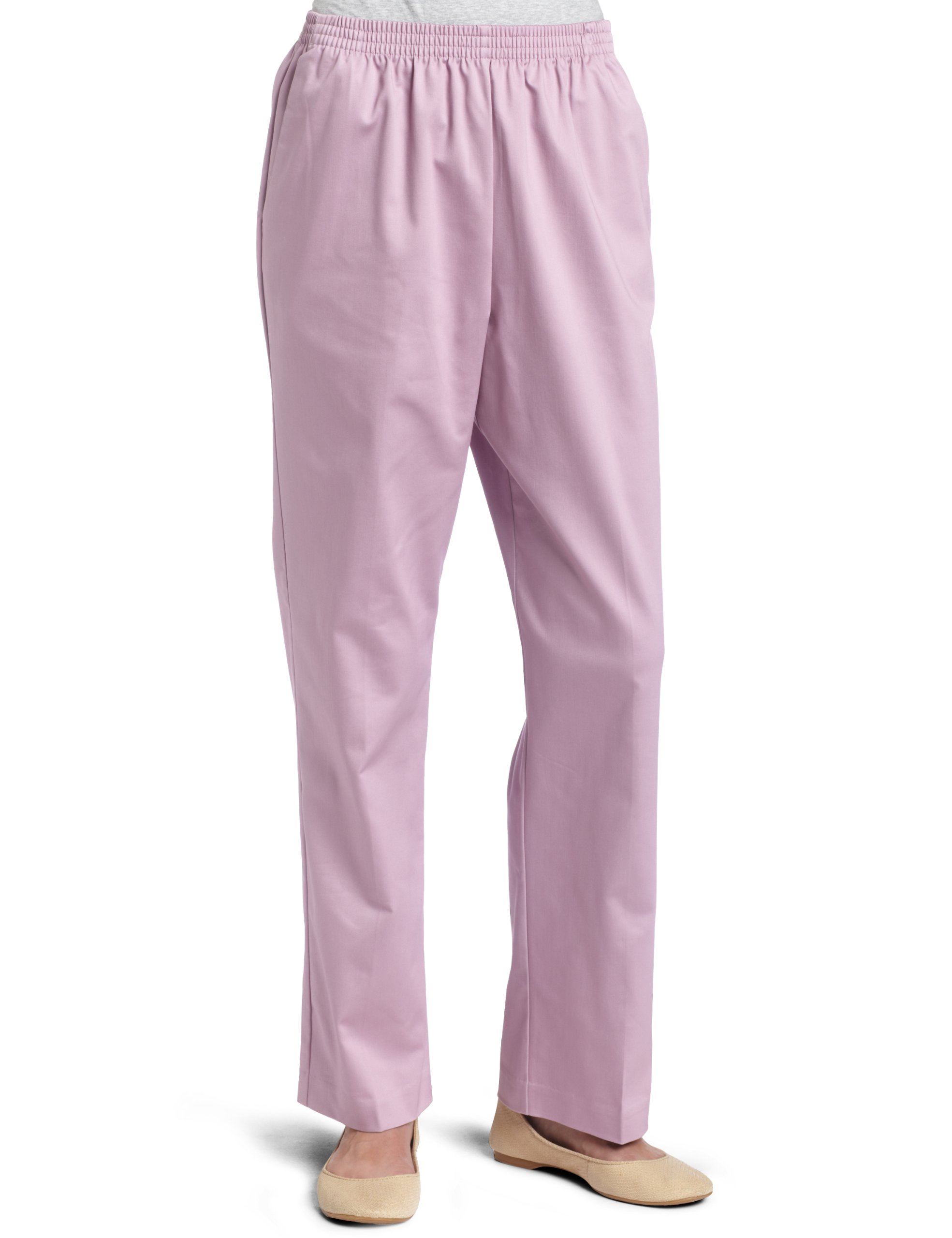 Alfred Dunner Womens Proportioned Medium Pant Mauve 14