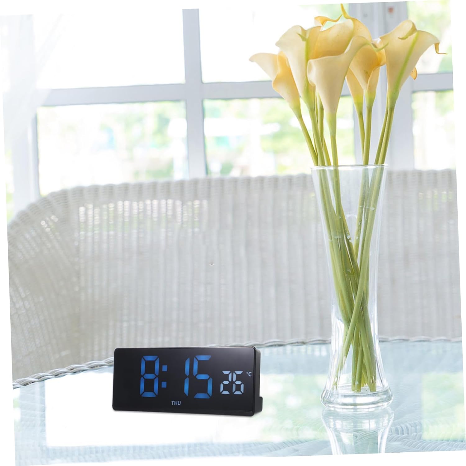 Cabilock 4pcs Magnetic Led Digital Clock Display Desk Decor Alarm Clock Battery Operated