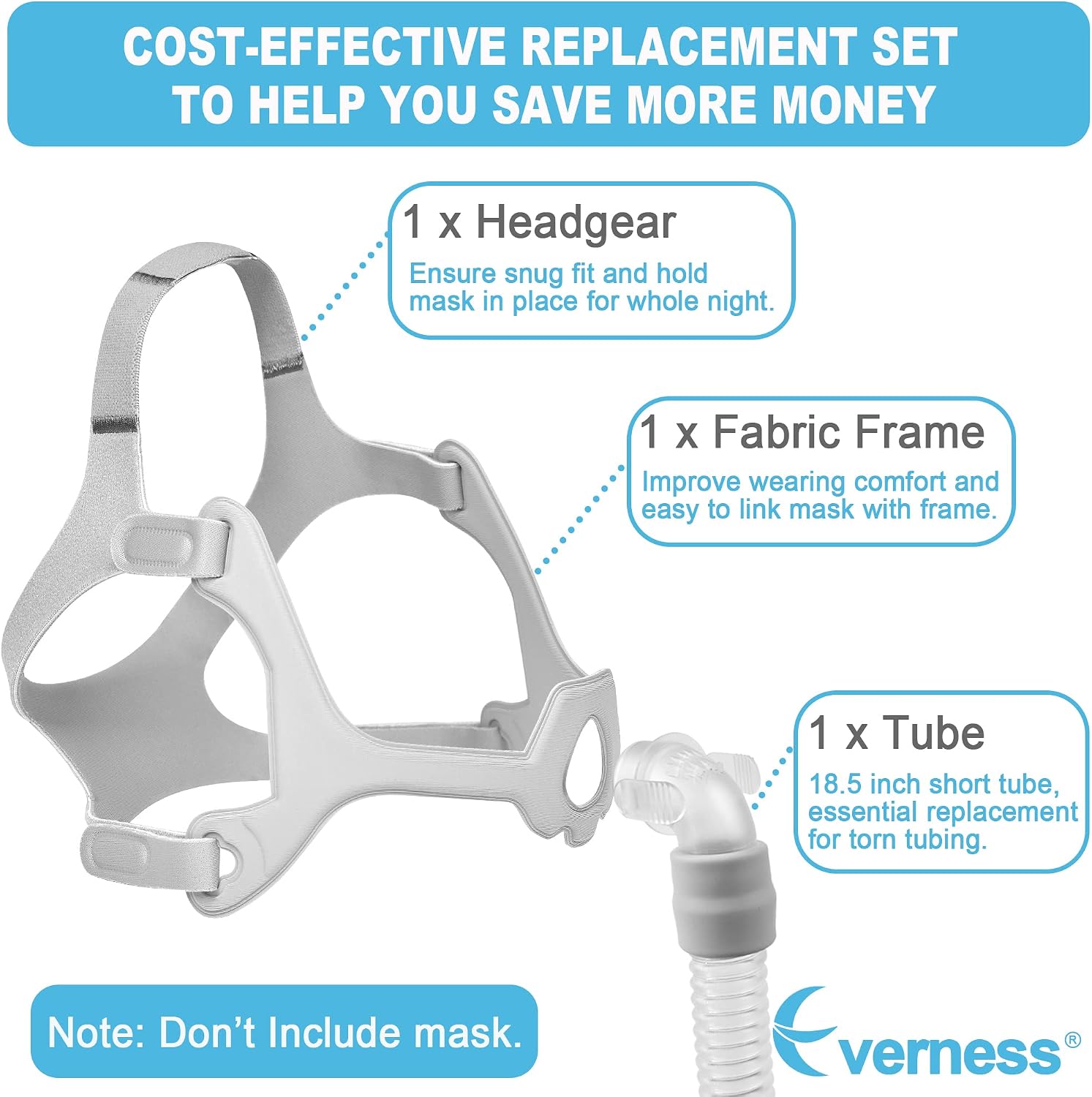 Replacement Set Includes Most You Need in One Pack, Snug Fit & Great-Value, Durable Replacement Set Supplies by Everness, No Clips