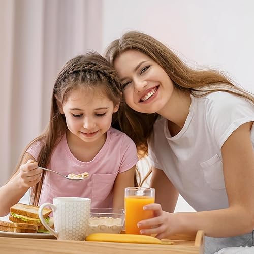 Miniatura 7 de Juego de cubiertos de acero inoxidable para niños de 12 piezas, 6 tenedores y 6 cucharas, bonitos juegos de cubiertos para niños con pulido de