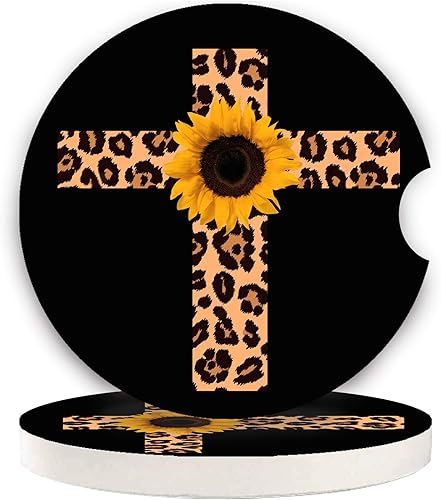 Miniatura 20 de Posavasos de automóvil para mujer, paquete de 2 unidades, para el Día de la Madre, pequeños posavasos de cerámica automáticos de 2.56 pulgadas para