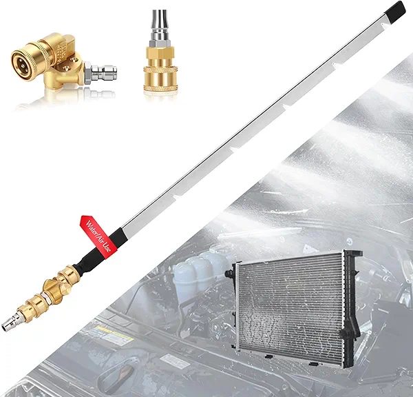benut New 39'' Portable Radiator Cleaning Wand, 2000PSI Pressure Washer,Quick Cleaning,Two 1/4''Quick Coupler,Radiator Pressure Washer Tool Fit for Household Cars,Trucks,RV Radiators