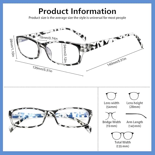 Miniatura 2 de VIDEBLA Paquete de 5 lentes de lectura para computadora para hombres y mujeres, antifatiga ocular, con bloqueo de luz azul, para leer (5 mixtos-4,