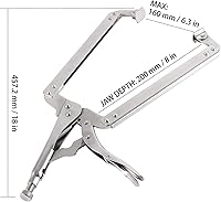 Vista 2 de HOZEON 3 alicates de soldadura con abrazadera C de 18 pulgadas con almohadillas giratorias, alicates de bloqueo resistentes, juego de abrazaderas
