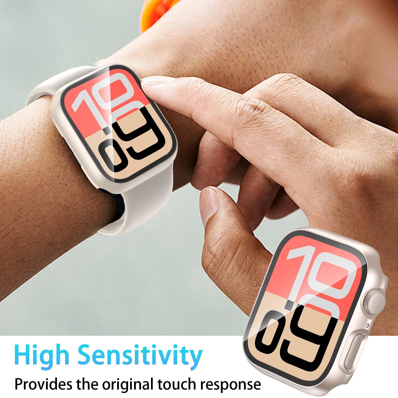 [2 Pack] Case Screen Protector Compatible with Apple Watch SE 3/2nd Gen/SE Series 6/5/4 40mm, Ultra-thin Full Coverage Protective Cover for iWatch 40 mm — view 3