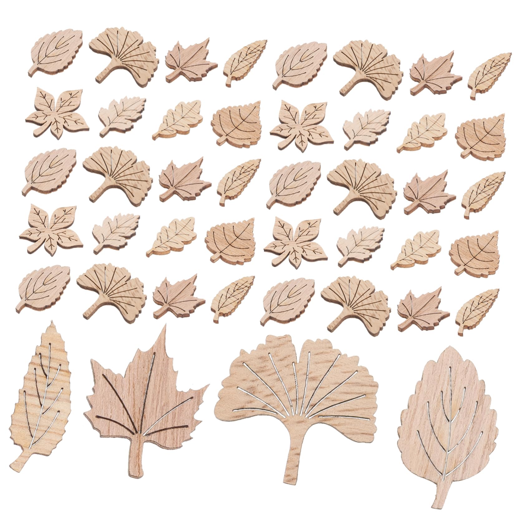 KONTONTY 50pcs Maple Wood Chips Scrapbooking Kit Wood Chips for DIY Decorations Journaling Supplies