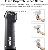 Vista 2 de Godox FG-100 Flash Handheld Grip, 1/4" Tornillo Speedlite Soporte Soporte de Mango Estabilizadores para Godox AD100Pro, AD200, AD200Pro, AD300pro