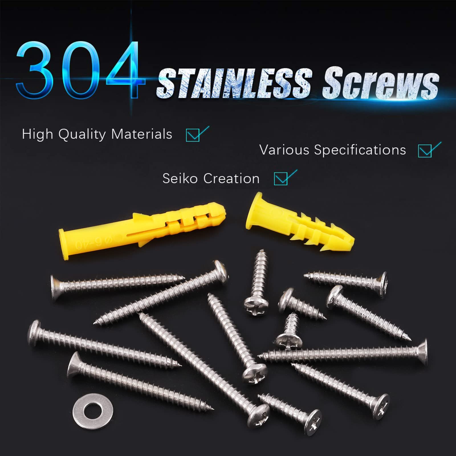 4 x 5/8 Houtschroef 100Pcs 18-8 (304) Rvs Pan Head Snelle Zelftappende Gipsplaten Schroeven Zwart Oxide door SG TZH