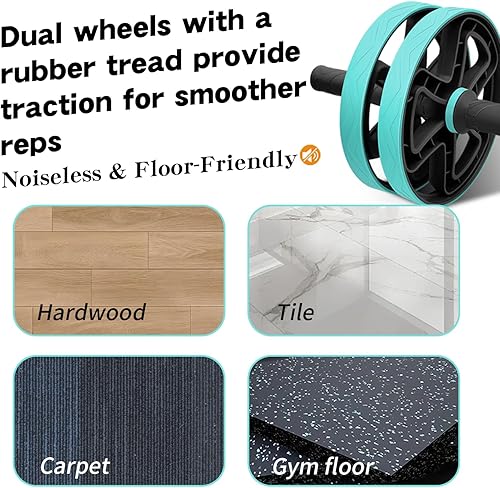 Miniatura 5 de Rueda de rodillo abdominal, ejercicio abdominal, pérdida de peso, sin ruido, fácil de montar, peso ligero, perfecto equipo de gimnasio en casa para