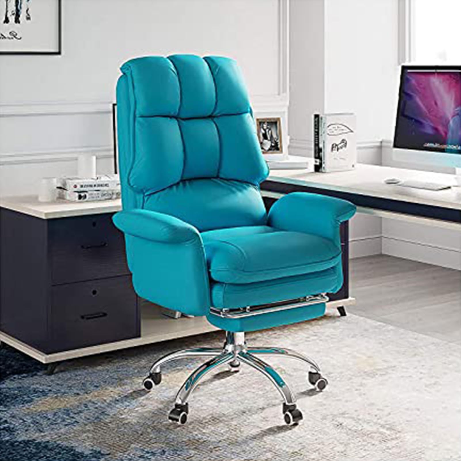 METTEOR Office Chair - Adjustable Executive Swivel Chair with Wheels table Desk Chair for Home & Office Ideal Gaming Chair with Padded Seat (C)