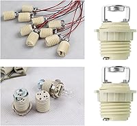 Vista 3 de eMagTech Soporte de lámpara de cerámica G9 con soporte, dientes internos M10, anillo exterior, tornillos de montaje, LED, CFL, compatible