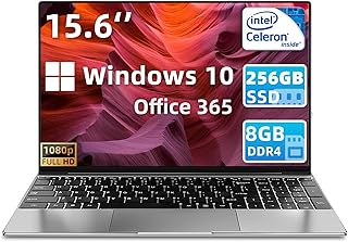 iSTYLE Laptop Windows 10, 15.6" Thin and Light Notebook Laptops PC with Office 365, Intel CPU, 12GB RAM 256GB SSD, Backlit Keyboard, Fingerprint Reader, HDMI, USB, Dual Band WiFi