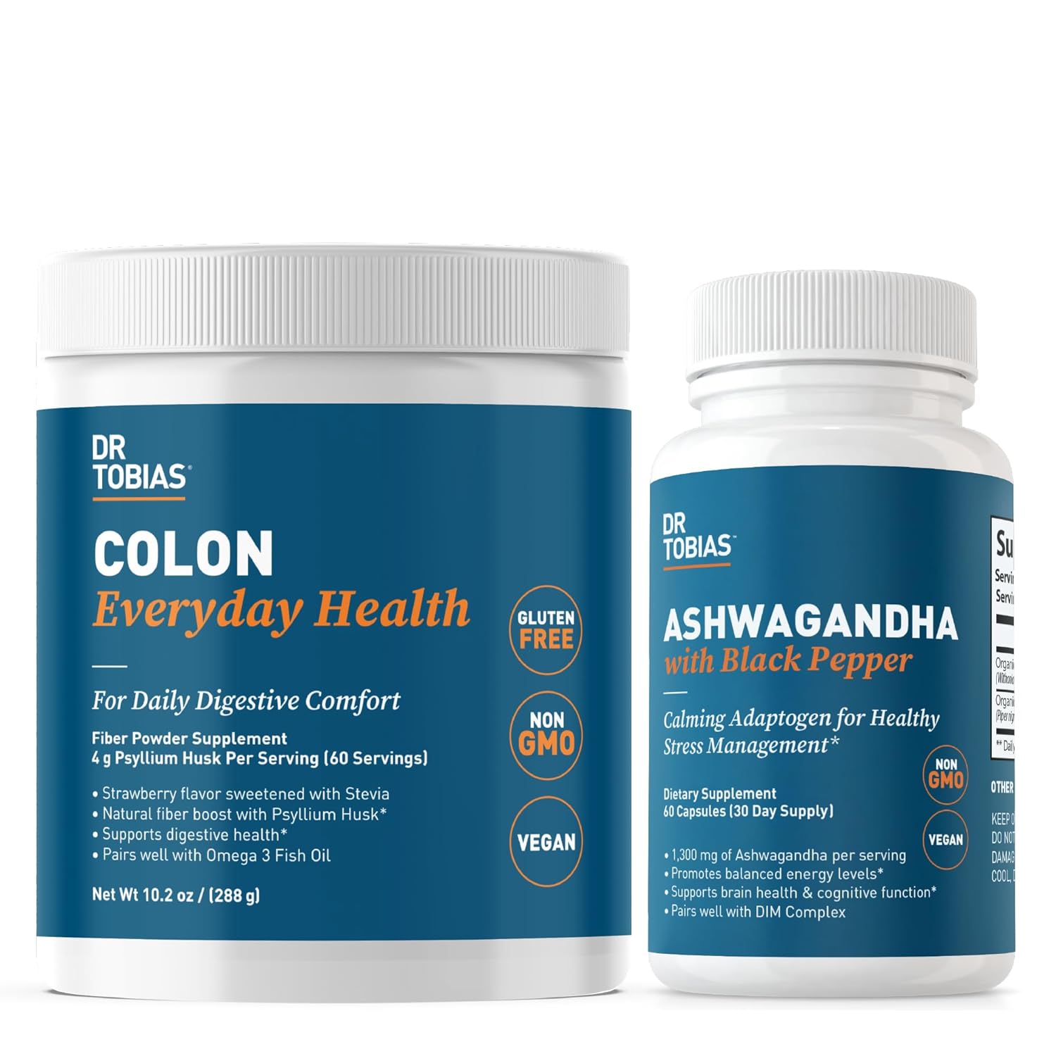 Dr. Tobias Colon Everyday Health e Cápsulas de Ashwagandha: 60 Porções de Bem-Estar Digestivo e Resiliência Vegano para Energia Equilibrada