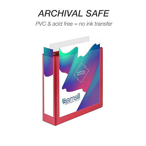 Vista 44 de Samsill (MP128567) - Carpeta de 3 anillos redondos de 2 pulgadas, fabricada en los EE. UU., con cubierta transparente personalizable para insertos