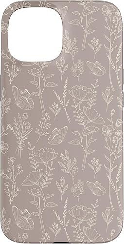 Miniatura 10 de Funda para iPhone 12 Pro Max Butterfly Meadow Botanical Wildflower Pattern Neutral Taupe