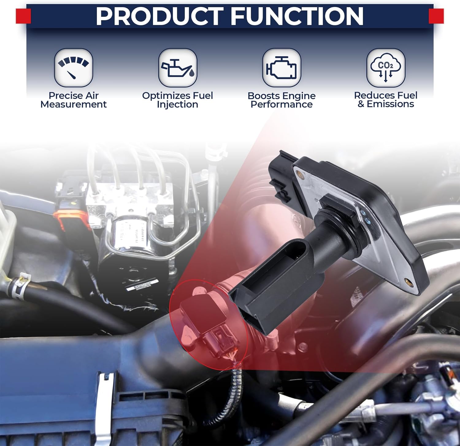 MOSTPLUS Direct Replacement MAF Mass Air Flow Sensor Meter Compatible for Nissan Mercury Ford Xterra Frontier 22680-5J000