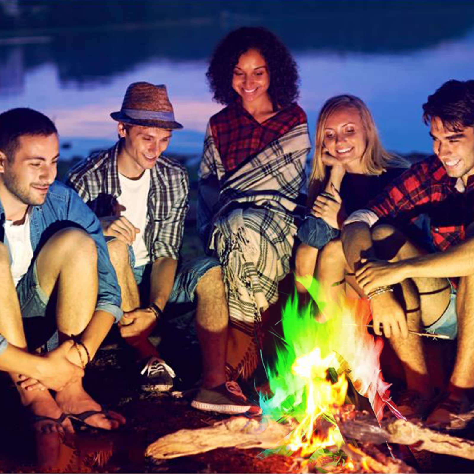 20 Stück Feuerzauber Pulver, Magic Fire, Pulver für Buntes Feuer, Magical Flames für Outdoor-Events, Halloween und Weihnachten, Feuerstellen, Kamine