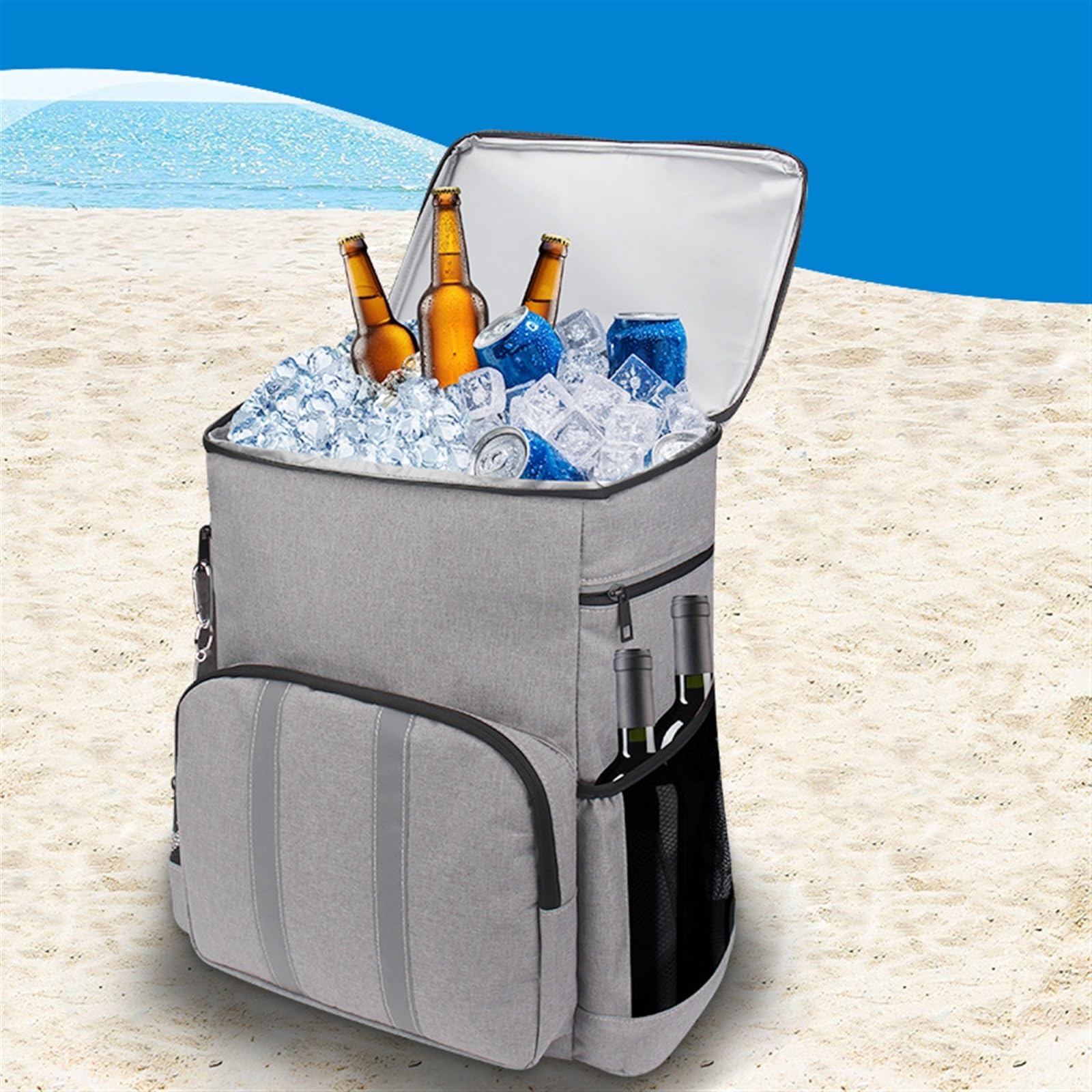 Kosz piknikowy 20 l Oxford torba kempingowa z tkaniny Oxford, plecak outdoorowy z podwójnym ramieniem, fajna, świeża, chłodna, kempingowa torba piknikowa, zestaw plecaków piknikowych