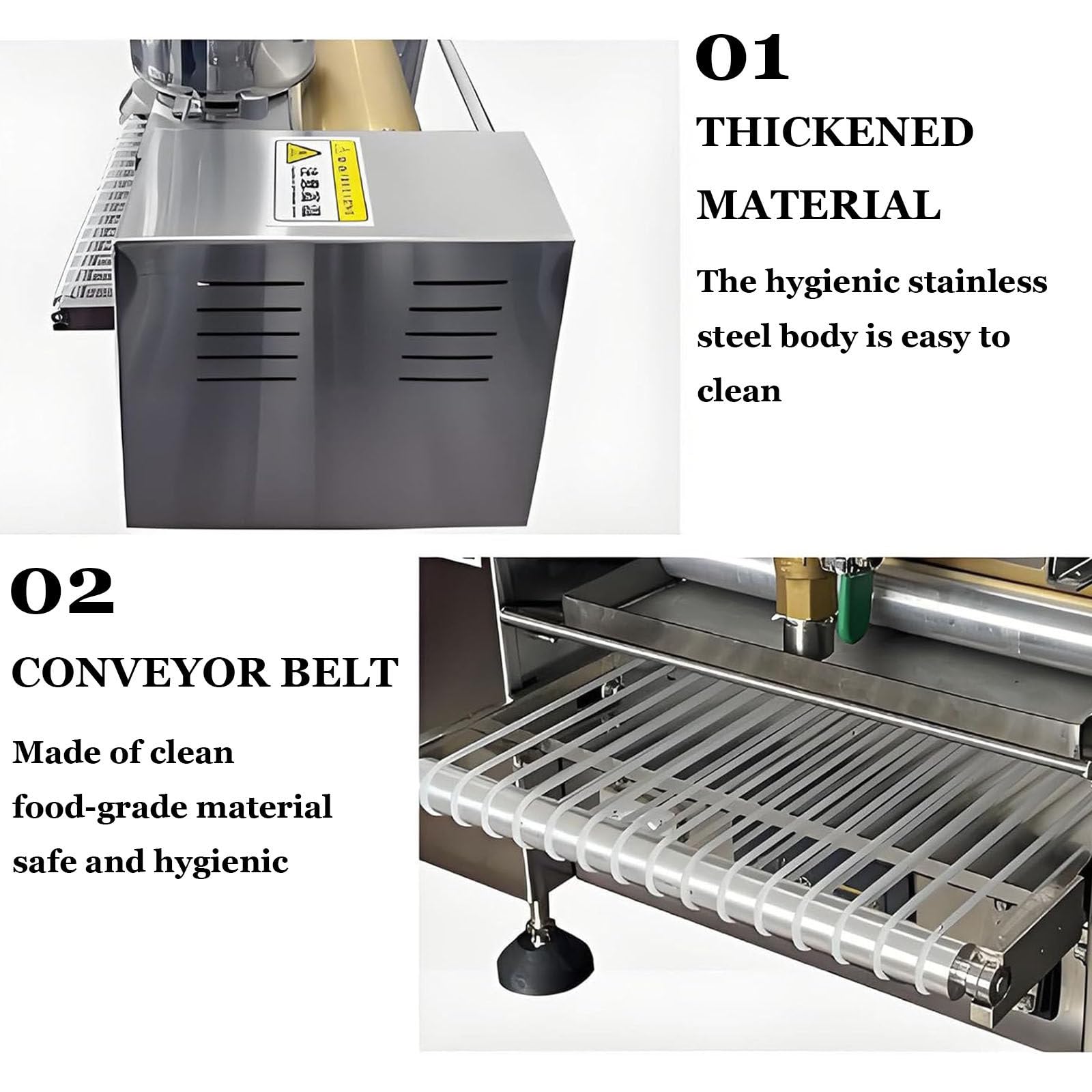 Máquina automática comercial para hacer crepes, control inteligente de temperatura, calentamiento uniforme, velocidad de elaboración ajustable, eficiencia de producción: 100-300 unidades/hora 6in