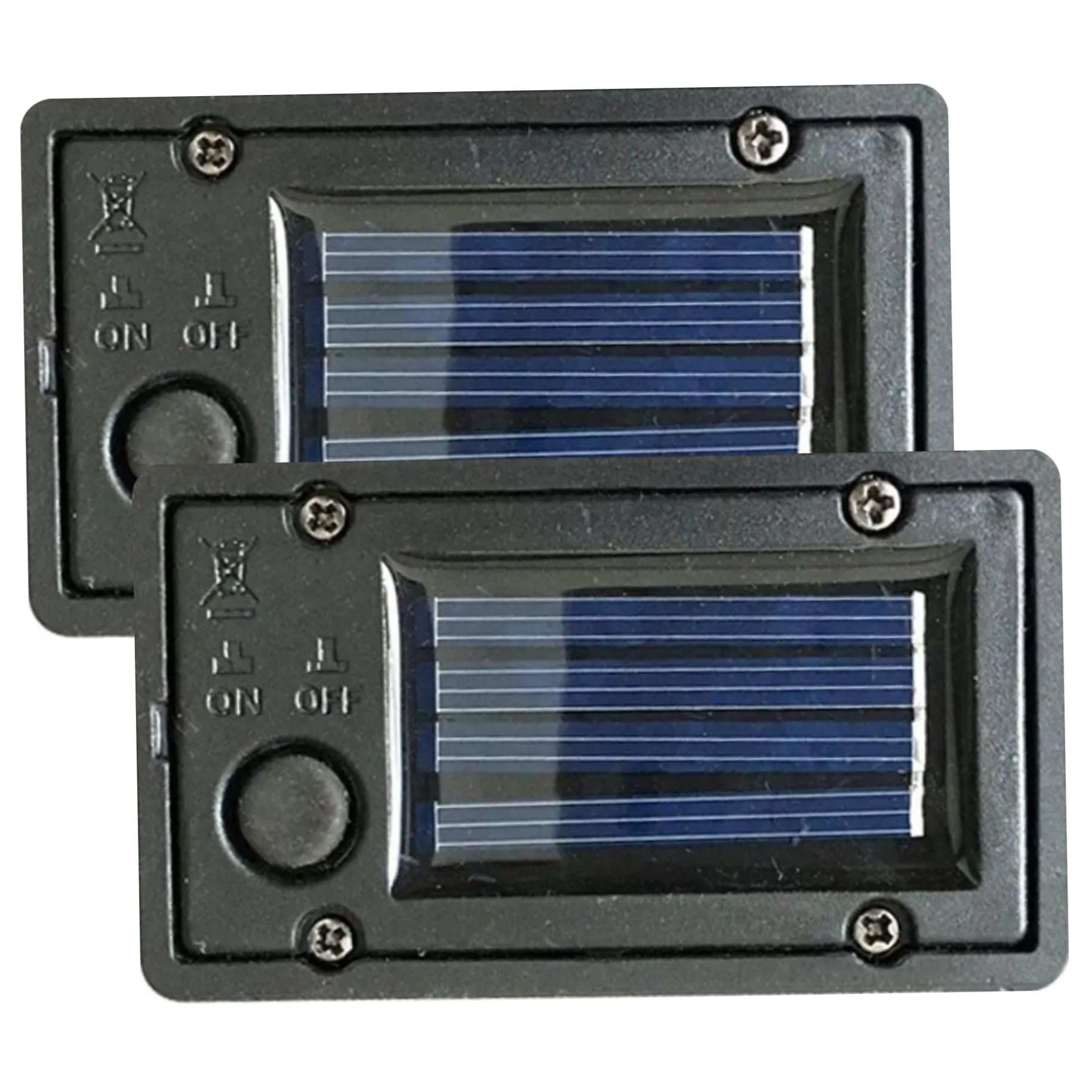 Xoeryoy 2Pcs Solar Batteries For Outdoor Solar Lights Waterproof Battery Box Replacement Light Parts With Light Sensor Diy Garden Kit 2.8X1.6