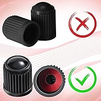 Vista 5 de Outus 20 piezas de tapas de vástago de válvula de neumático, tapas de neumático de plástico universales negras para bicicleta, bicicleta, autos