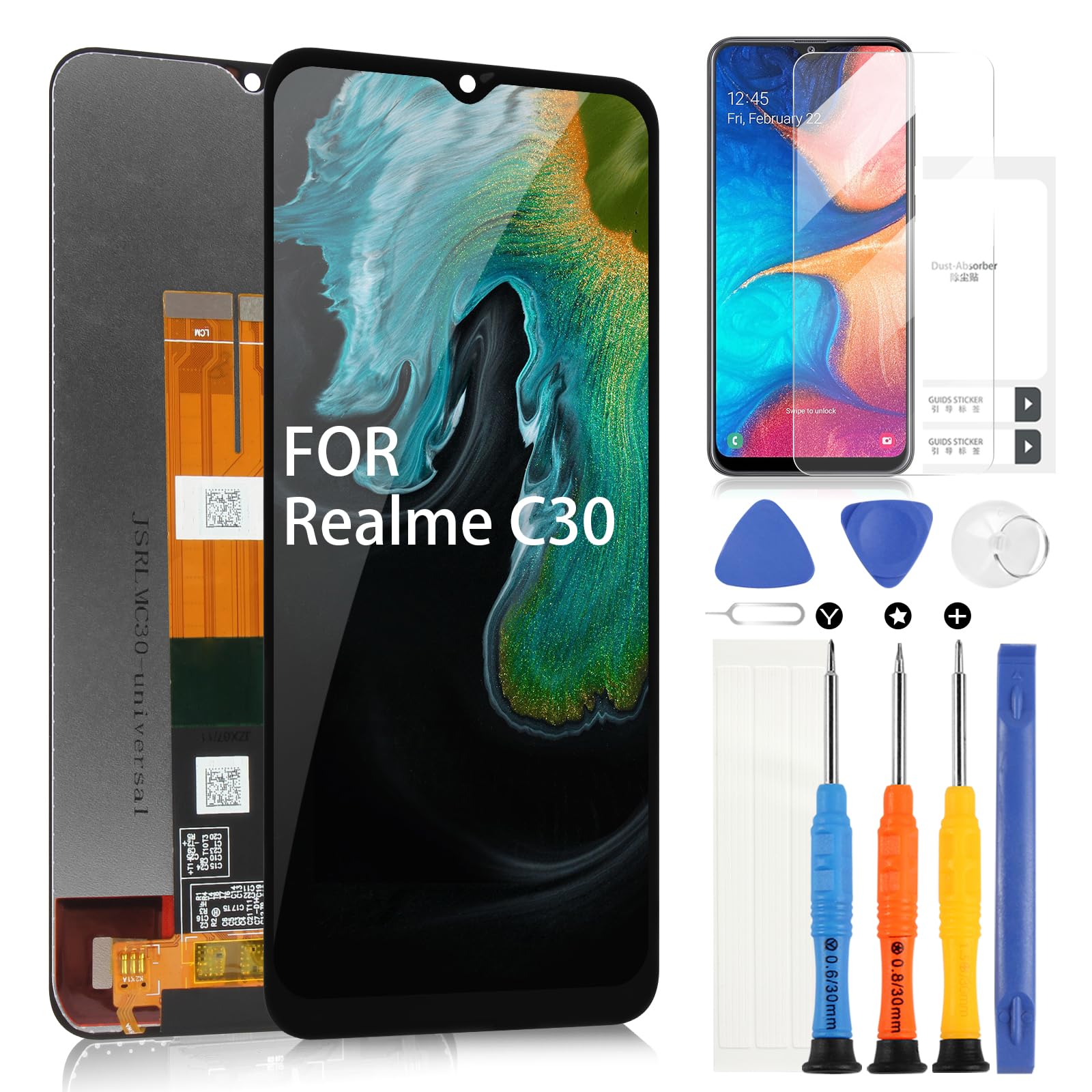 Écran LCD + Vitre Tactile Pour Realme C33 4G RMX3624 - 6,5 Pouces, Noir - Neuf