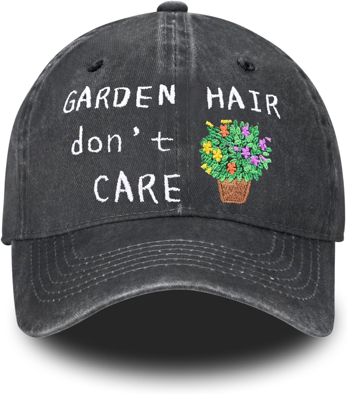Embroidered Baseball Cap for Women Men Vintage Adjustable Washed Distressed Denim Baseball Hat