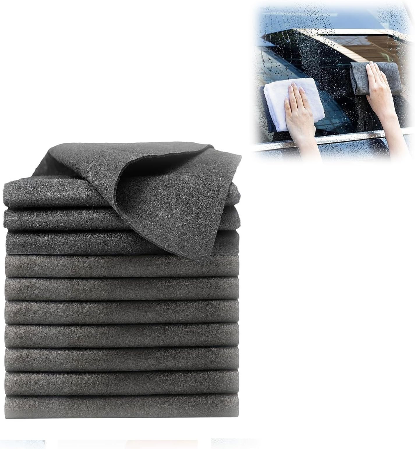 Microfibre Cleaning Cloth 30x40 Cm, Glass Wiping Solution Reusable Thickened Cleaning Rags Duster with Strong Water Absorption Multipurpose Towel,30x40cm,10 PCS