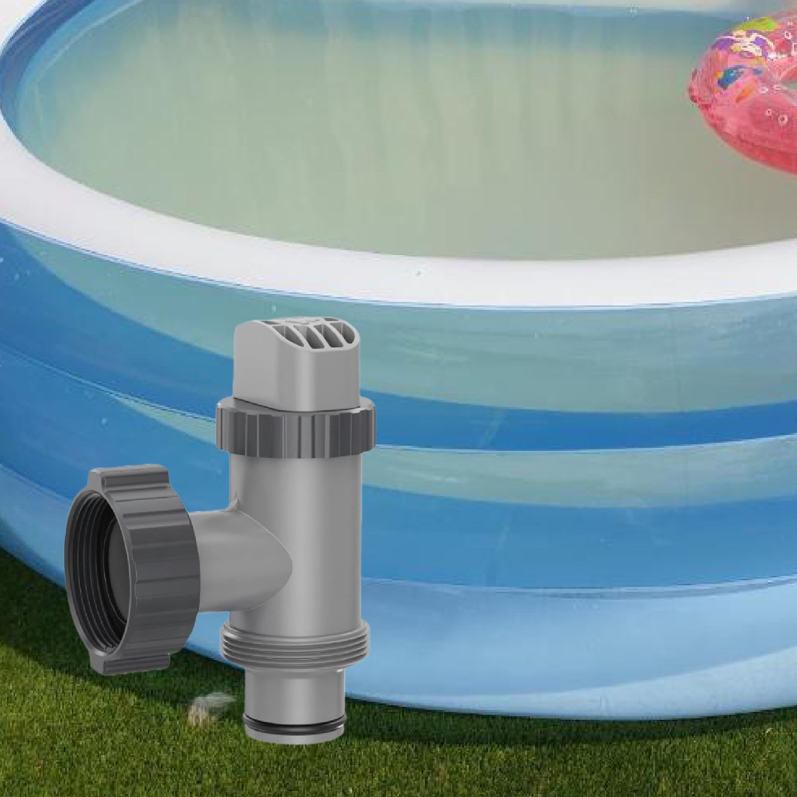 Válvula de para Piscina, Adaptador de Válvula de, de, Impermeable, de Goma PP, Fácil de Instalar para Reemplazo, Dos Vías 16x6cm