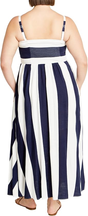 City Chic Women's Plus Size Simone Stripe Maxi Dress