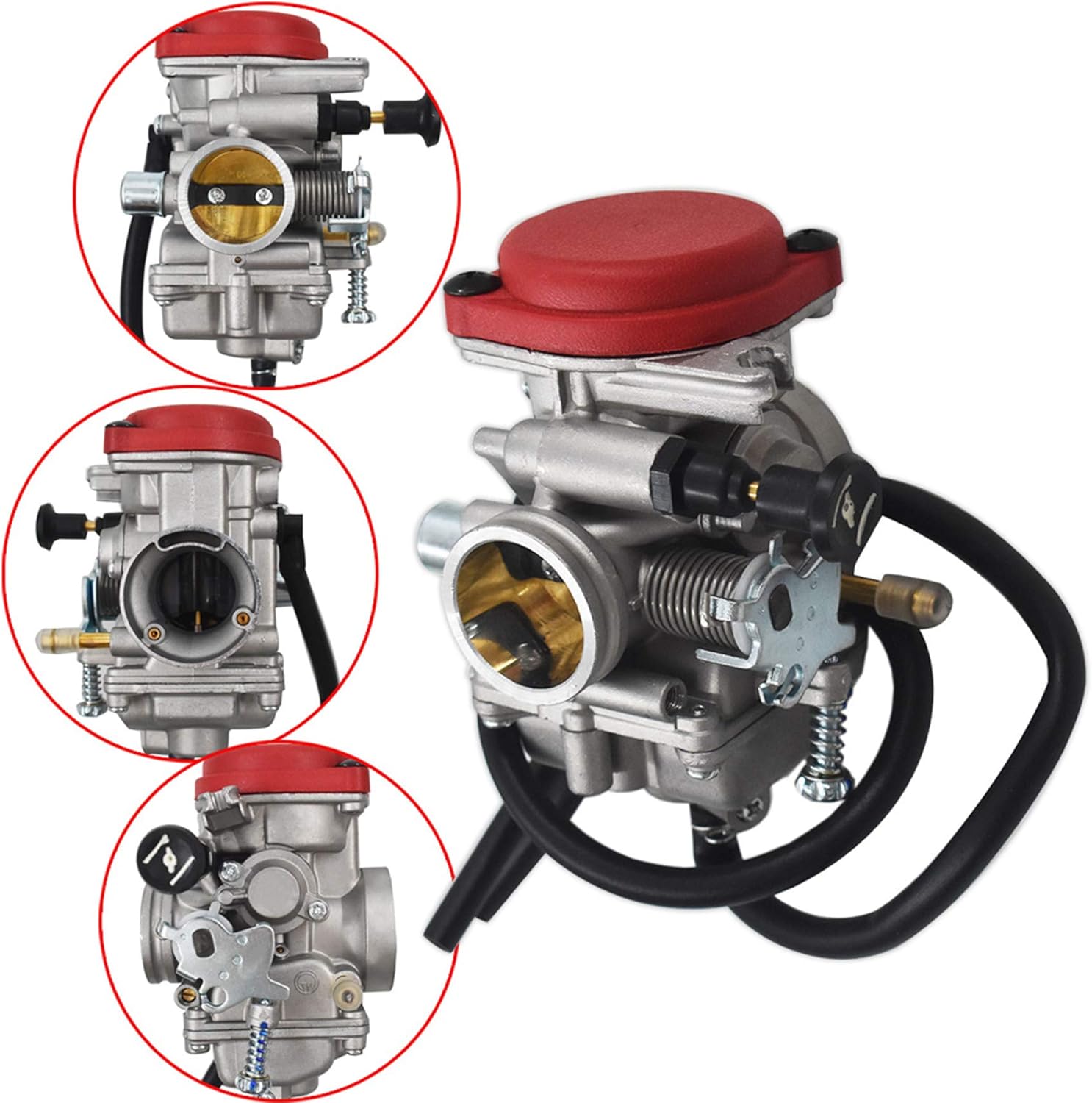 munirater Carburetor Carb 30mm Replacement for Roketa Jetmoto Hunter Tank Scout Baja Wilderness Trail C02344 250cc ATVs Quad Wheeler Baja