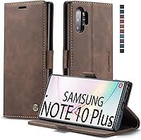 Vista 12 de Funda tipo cartera para Samsung Galaxy Note 10+ Plus, con soporte magnético, de piel sintética, con ranuras para tarjetas de crédito y tarjetas