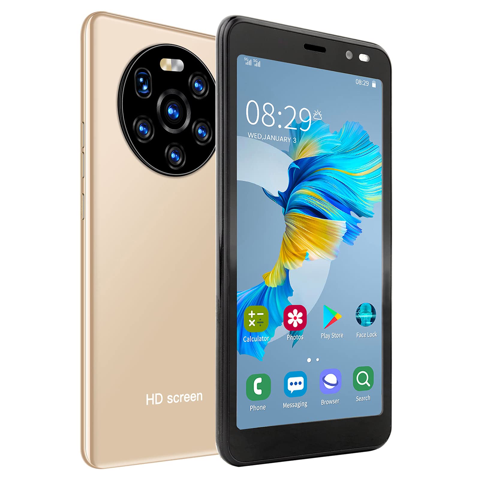 Mobiele telefoon, LANDVO mate40 pro 5,45 inch HD-scherm Telefoon Dual Card Dual Standby-systeem 128 GB Dual Card Dual Standby-systeem High Definition- camera(black