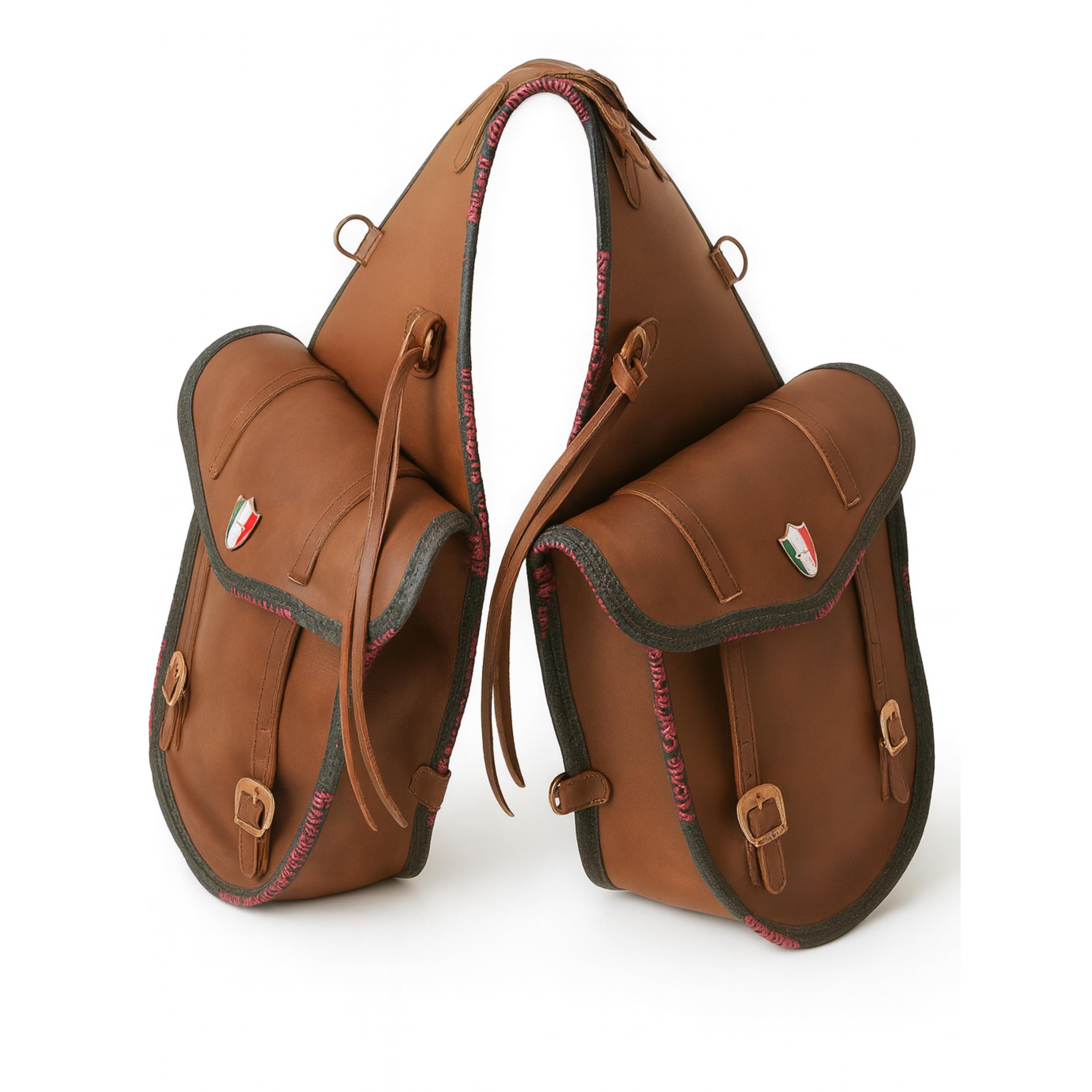 PIONEER Alforjas para Caballo de Cuero - Bolsa de Montura para Equitación y Trekking