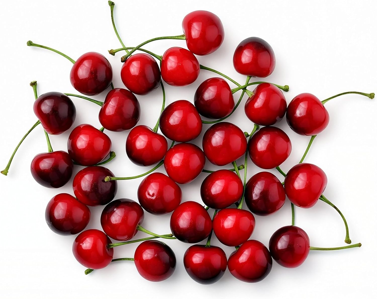 30PCS Red Artificial Cherries 25mm, Realistic FakeCherry Model Lifelike Fruit Cherry for Photography Props, Cherry Simulation Model for Wedding Party Table Centerpiece, Faux Fruits