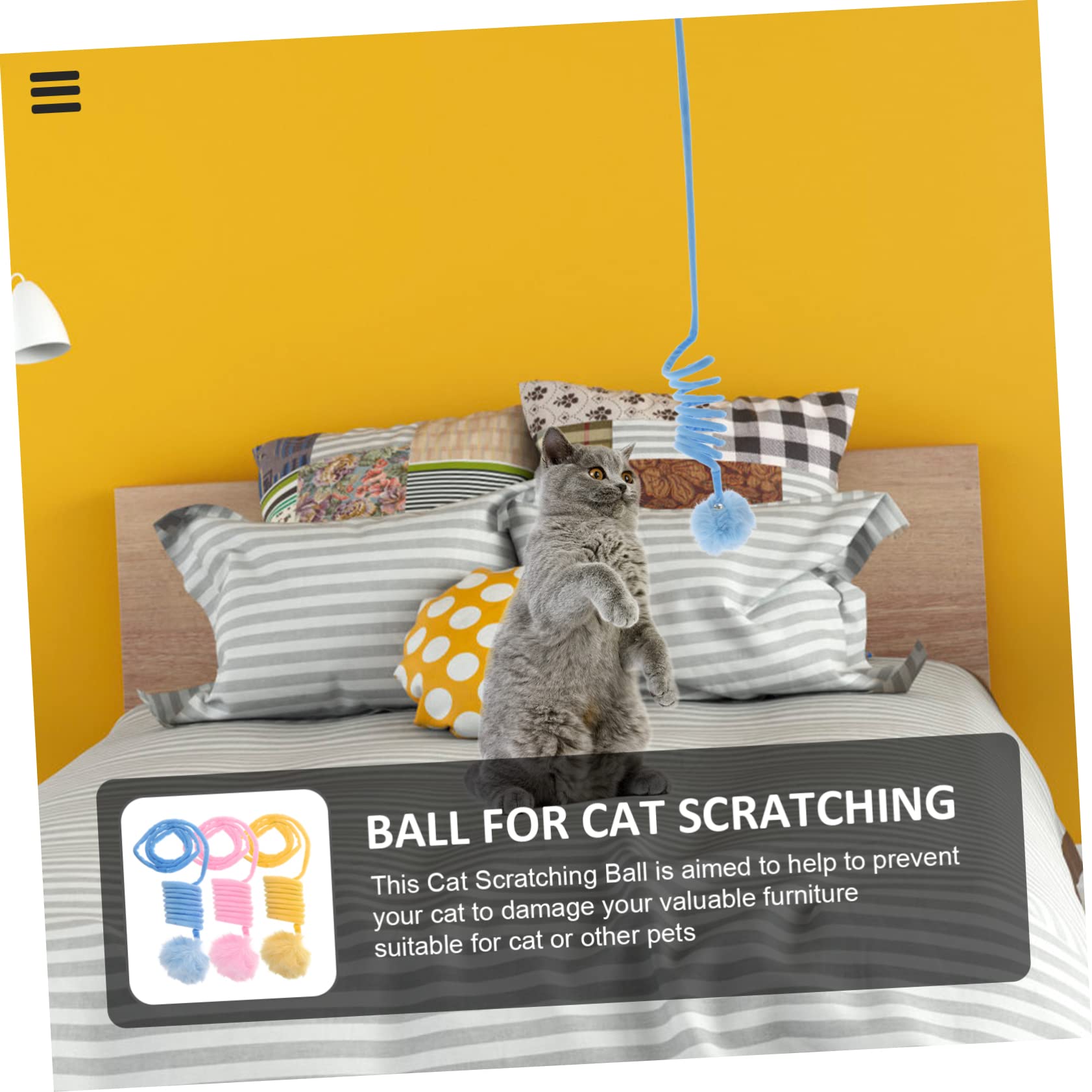 Happyyami 12stücke Teiliges Interaktives Katzenspielzeug Farbige Kratzbälle Mit Glocken Für Katzen Indoor-Spielzeug Mentalen Und Physischen Aktivität