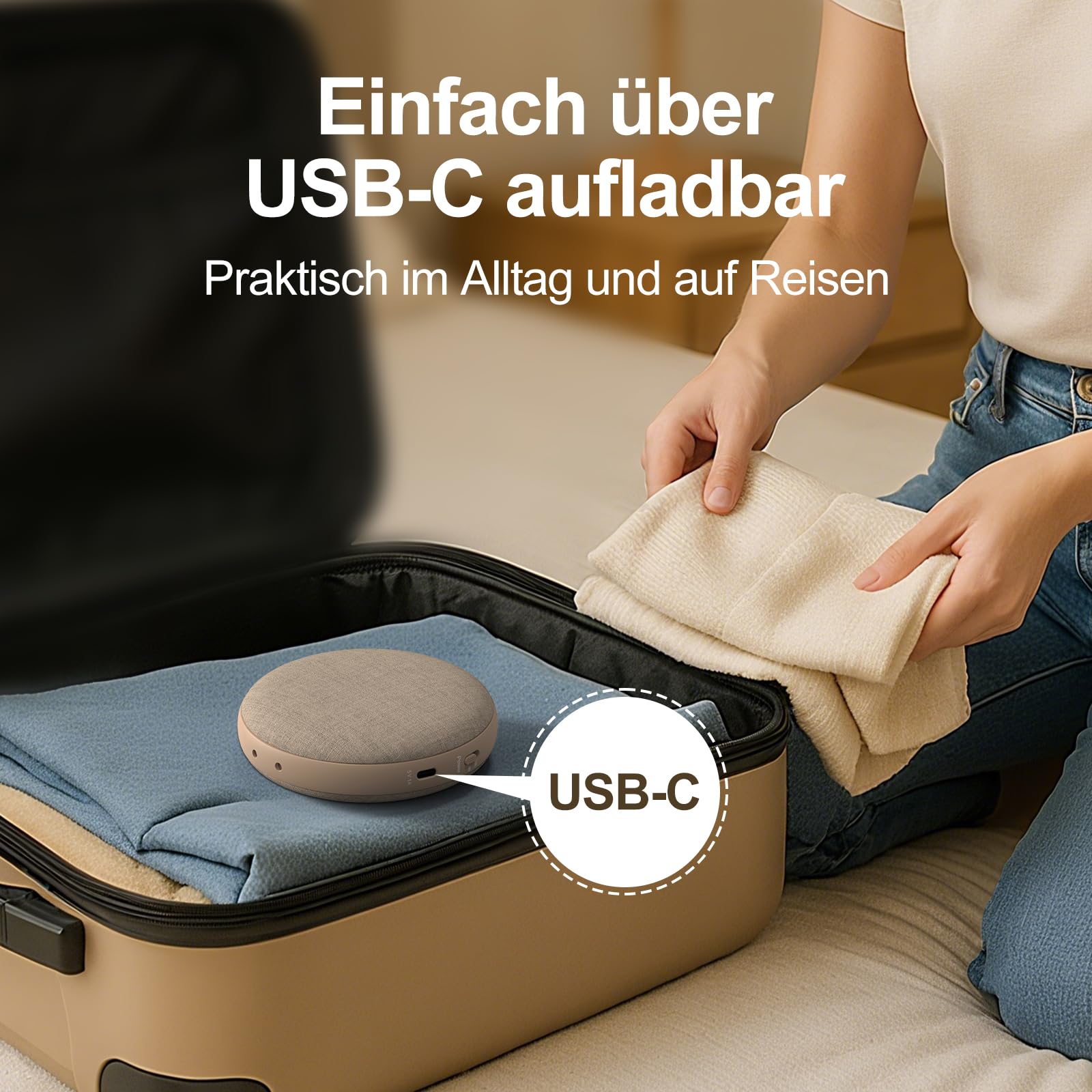 REACHER réveil vibrant de voyage pour adultes qui dorment profondément, silencieux, double alarme, vibreur compact à placer sous l’oreiller, rechargeable, à batterie, petit et portable