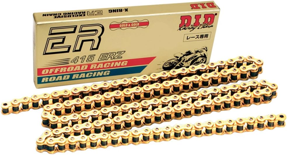 DID (415ERZ-134) Gold 134 Link High Performance ERZ Series Non-O-Ring Racing Chain with Connecting Link