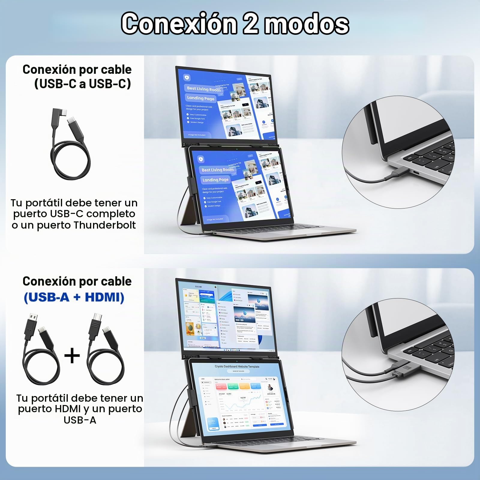 KEFEYA Monitor Portátil 14 Pulg Ultra-Ligero FHD 1080P IPS para PC 13-17.3"