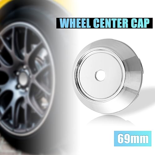 Miniatura 3 de X AUTOHAUX 4 tapas de cubo de neumático de 2.717 in de diámetro, tono plateado, 6 clips para automóvil