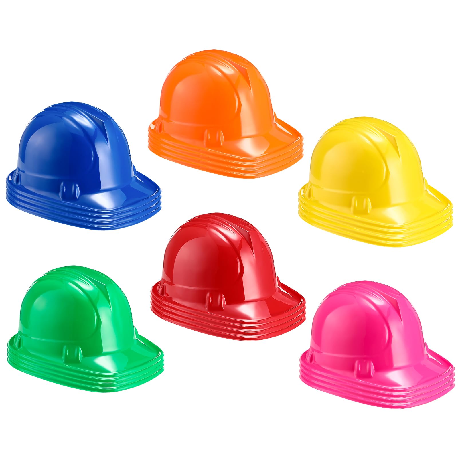 Gejoy Lot de 24 chapeaux de fête en plastique pour travailleurs - Convient pour les déguisements, les jeux de rôle, les fêtes d'anniversaire